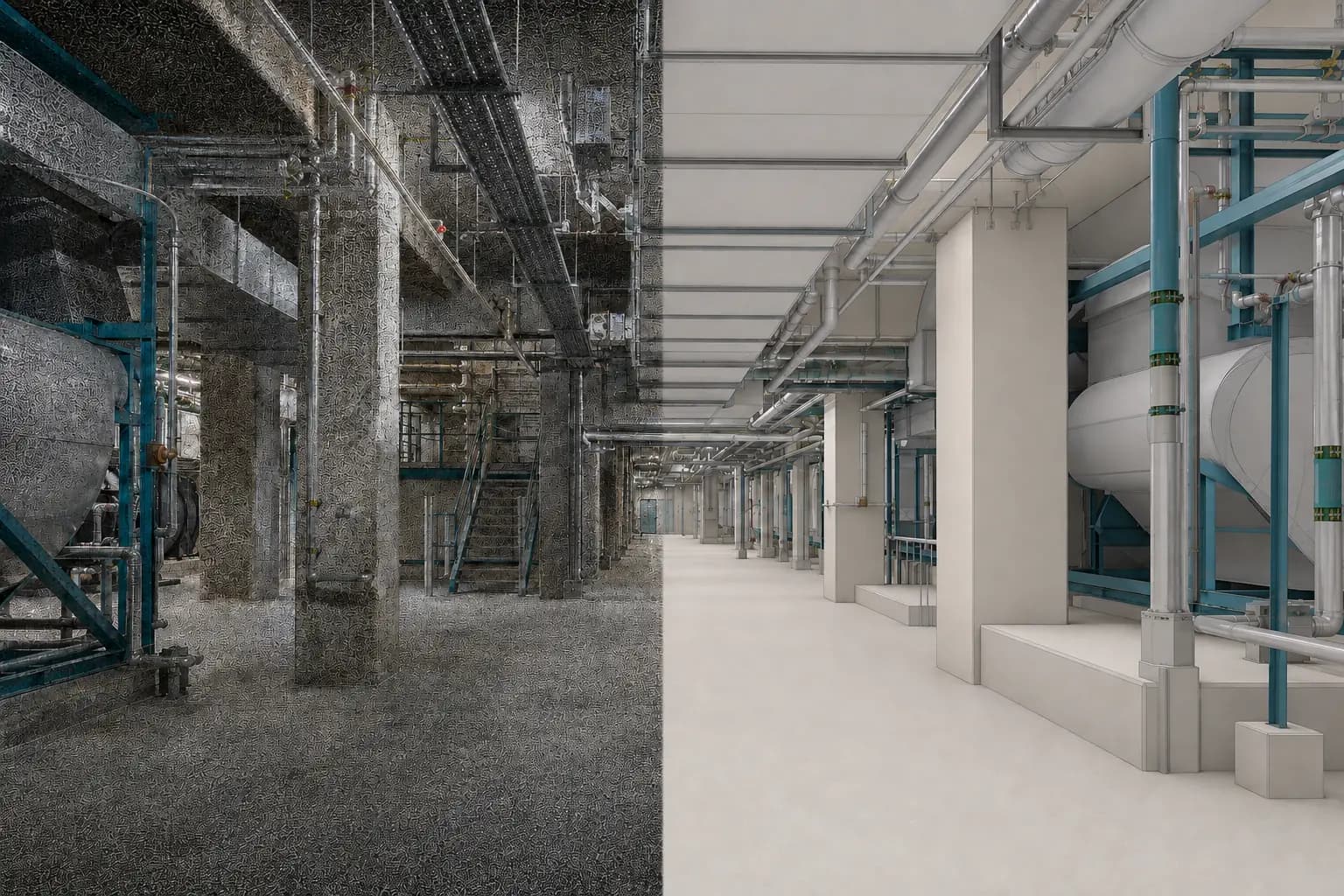 Порівняння хмари точок і BIM-моделі одного технічного приміщення